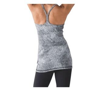 LULULEMON ATHLETICA Power Y In Luon Spray Jacquard White/Blk Size 4
